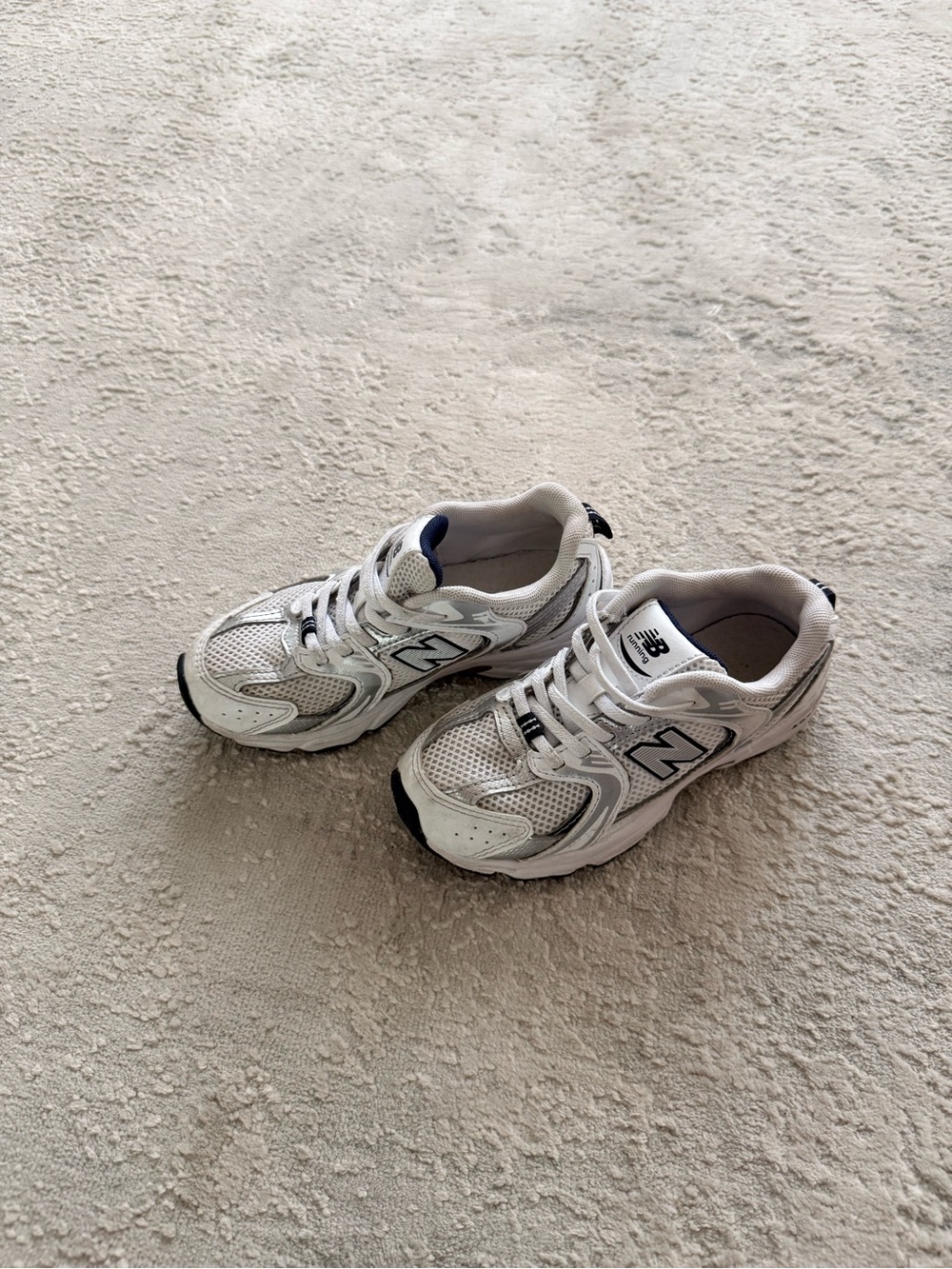 New Balance Kids White and Black Athletic Sneakers